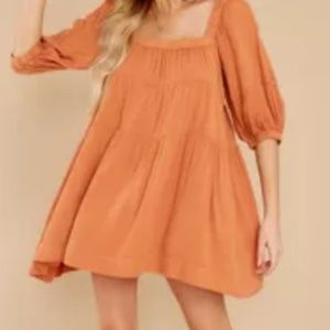 Red Dress On Message Topaz Dress Oranged Tiered Dress Size Medium